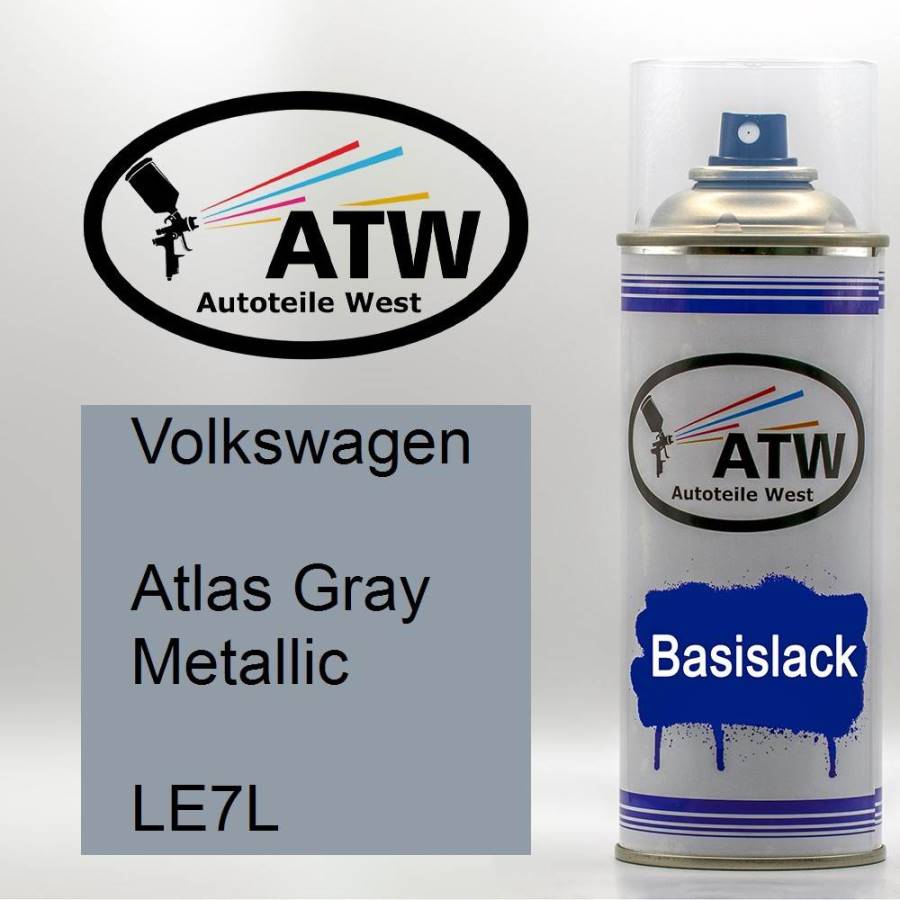 Volkswagen, Atlas Gray Metallic, LE7L: 400ml Sprühdose, von ATW Autoteile West.